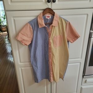 Solid & Striped Colorful Striped Cotton  Shirt Dress Sz M